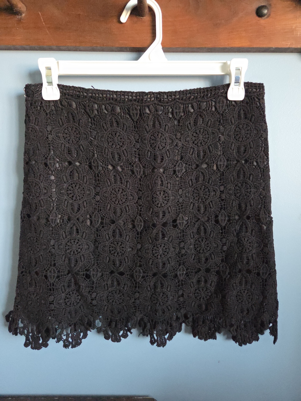 Vero Moda Black Crochet Floral Mini Skirt